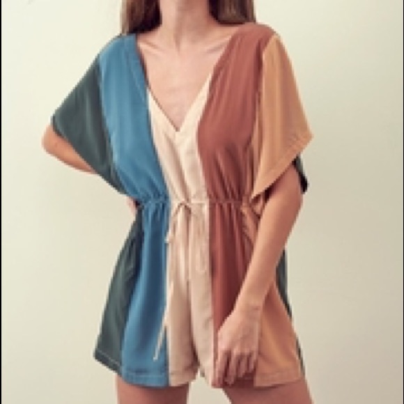 Storia Multi-Colored Stripe Romper